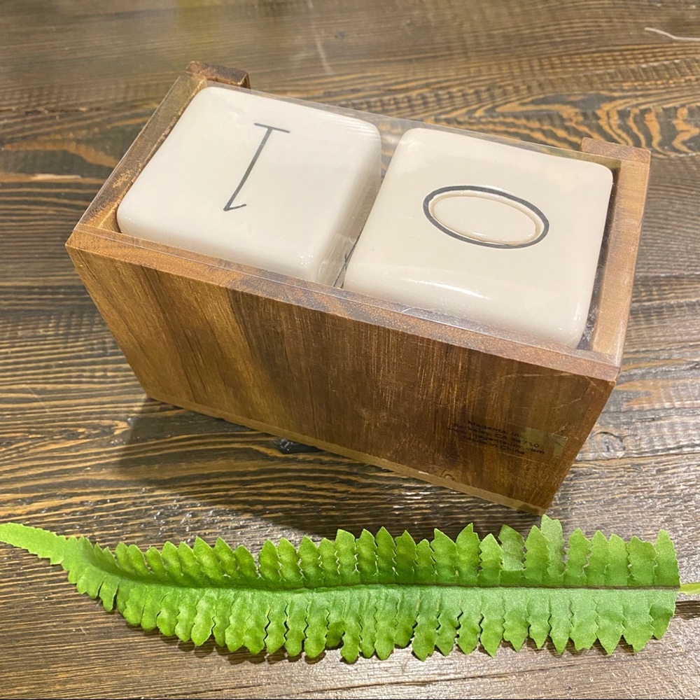 RAE DUNN Wood block perpetual Desktop Calendar - Picture 3 of 5